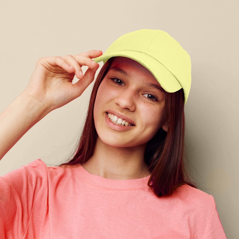 DALIX Womens Hat Lightweight 100% Cotton Cap in Yellow - Image 5